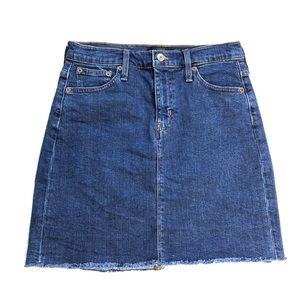 J. Crew Mercantile Raw Edge Denim Mini Shirt